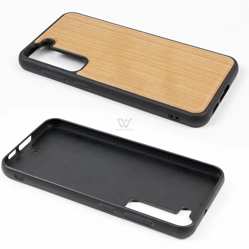 Casing ponsel kayu sublimasi yang dapat disesuaikan casing penutup telepon Logo untuk Samsung S23 FE