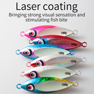 Señuelo de pesca tipo jig de lanzado largo con plomo, que brilla en la oscuridad, para pesca en el mar, con doble anzuelo, señuelo artificial para pesca en agua salada. - Product Image 2