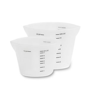 Tasses à mesurer en silicone réutilisables de 250 ml/500 ml pour mélanger et verser - Product Image 1