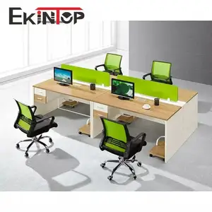 Ekintop – poste de travail de bureau moderne pour 4 personnes, de haute qualité, séparateur de cloison, bureau d'établi