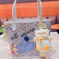 En gros, Porte-clés pendentif en peluche super douce, motifs chat porte-bonheur et ours mignons, petit format, anti-stress, pour anniversaire, avec technique de lavage, en boîte