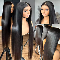 Wig Rambut Asli Manusia Deep Wave HD Transparan 13X6 Grosir, Wig Rambut Asli Manusia Keriting Air 13X4 Lace Frontal 30 40 Inch