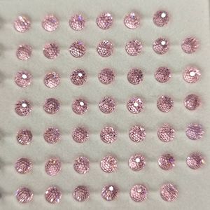 Deep Pink Round Zircon 4.0mm Firework Cut Bead Caps For DIY Jewelry Making - Product Image 1