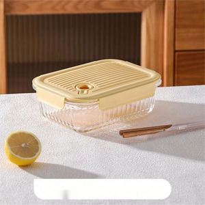 Cute High Borosilicate Glass 4-Compartment Bento <b>Lunch</b> <b>Box</b> Set Microwavable Heatable Lid Storage Bag Included BPA Free - Product Image 6