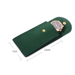 Bolsa de almacenamiento de reloj de gamuza de joyería de viaje personalizada para <span class=keywords><strong>Rolx</strong></span> personalizado negro verde logotipo personalizado regalo de lujo bolsas de reloj Velert - Product Image 5