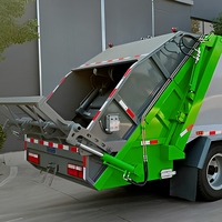 Camion compacteur de déchets HLW 9CBM, chargement arrière, diesel Euro 3, boîte en acier Q345, commande à distance, compression des déchets urbains