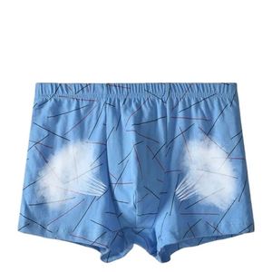 Calzoncillos Boxer de Algodón Azul para Hombre, Cintura Media, Transpirables, Ropa Interior Juvenil con Diseño Exclusivo Transfronterizo - Product Image 2