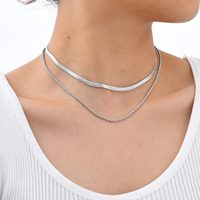 Collier chaîne serpent chevrons en acier inoxydable plaqué or 18 carats Novirassine pour femmes et hommes, bijoux étanches