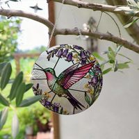Attrape-soleil 2D plat en acrylique, motif oiseau, artistique et coloré, ornement mural ou de fenêtre, décoration intérieure pour les amoureux des animaux, cadeau de pendaison de crémaillère