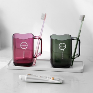 Portable Travel Toothbrush <b>Cup</b> <b>Set</b> Plastic Ceramic <b>Cups</b> for Bathroom Use for Toothpaste and Mouthwash Storage - Product Image 5
