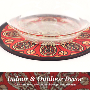 Modern Round Stained Glass Coasters 4mm Heat Resistant Boho <b>Cup</b> <b>Mat</b> Decorative Table Pad for Bar Home Office Gift - Product Image 3