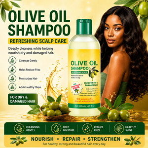 Shampoo à l'huile d'olive OEM hydratant, réparateur, nourrissant pour cheveux secs et abîmés, anti-frisottis, soin capillaire naturel, <span class=keywords><strong>doux</strong></span> et brillant - Product Image 1