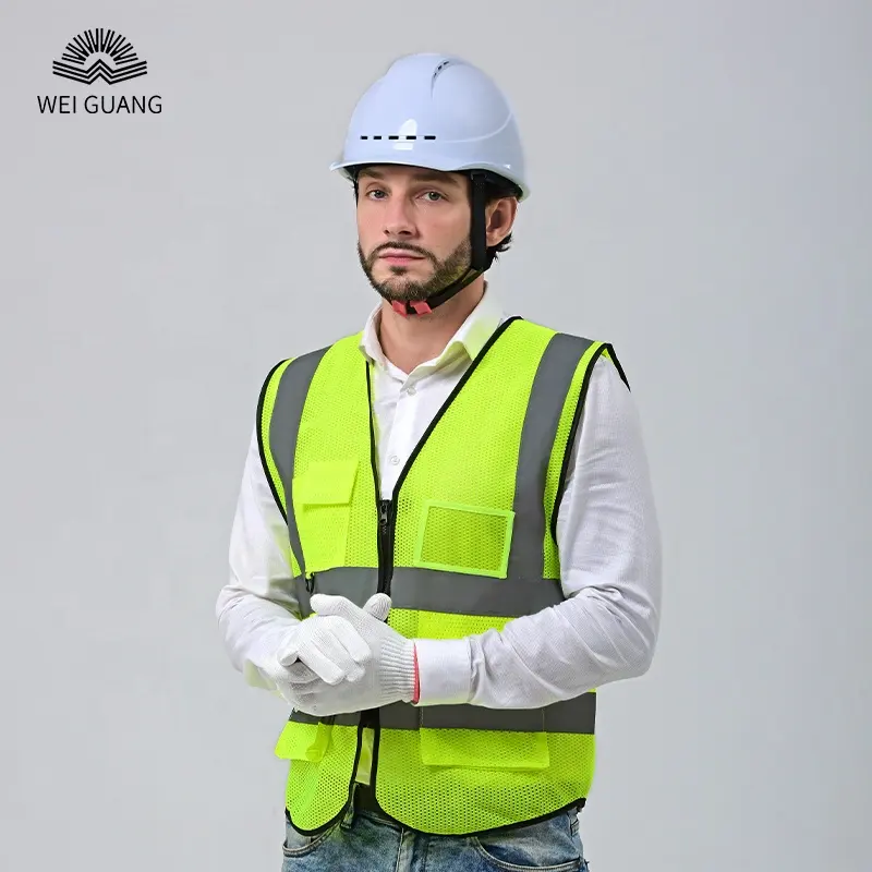 CE EN20471 şık emniyet yansıtıcı yelek işçiler için mimari koruyucu nefes reflektör giysi