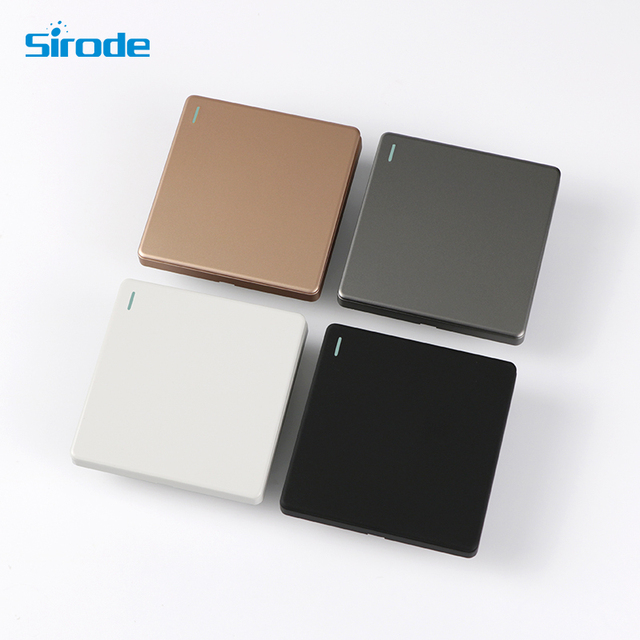 Wall Switches and Sockets UK Standard Modern Silver Large Panel 1 Gang 1 Way 250V Electric Wall Switches for Home