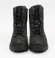 Bottes de combat en cuir véritable noir à la cheville allemande Desert Jungle Tactical avec fonction antidérapante