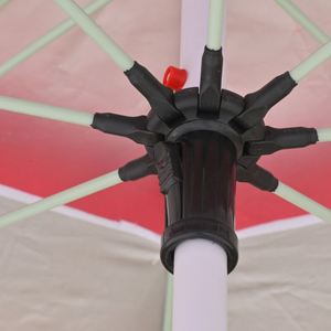 Parasol de plage et de jardin promotionnel de 150 cm à double toit, avec logo personnalisé, baleines en fibre de verre argentées - Product Image 3