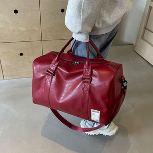 Trendy Unisex PU Leather Fashion Travel <b>Bag</b> Letter Waterproof Wear-Resistant Large Capacity Gym Business <b>Trip</b> Luggage Zipper - Product Image 5