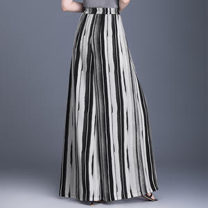 Pantalones Culottes <span class=keywords><strong>de</strong></span> Pierna Ancha <span class=keywords><strong>de</strong></span> Seda Helada con Rayas Tie-Dye, Cintura Alta, Holgados y Estilizadores, para Mujer, Verano 2026, Estilo Casual y <span class=keywords><strong>de</strong></span> Gran Caída - Product Image 4