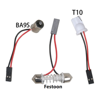 Adaptador de Conector de Luz de Panel Interior de Coche DC 12V T10 BA9S Festoon, Conector de Lámpara de Lectura Automática, Adaptador de Lámpara de Panel COB 5050SMD
