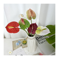 Meichun 40cm Fleurs artificielles Guanyin Lotus Anthurium au toucher réaliste pour mariage, décoration intérieure, Noël, remise de diplôme, Halloween, Nouvel An