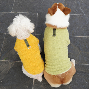 Gilet d'hiver doublé polaire pour chien, vêtements chauds de couleur unie pour chiots, Teddy Shiba Inu Corgi, petite et moyenne taille - Product Image 2