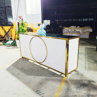 Table de bar moderne, portable, avec structure en acier inoxydable détachable et plateau en verre, idéale pour les mariages, les fêtes, les hôtels, les événements, les bars