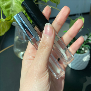 Wholesale New Unique Private Label Luxury Black Clear Plastic Square Empty Custom Lip Gloss Tubes Lip Gloss Tubes With Wands