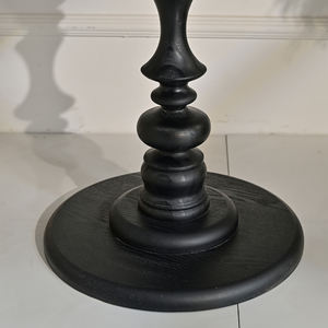 INNOVA Durable Farmhouse Style Eco-friendly <b>Round</b> Wooden and <b>Black</b> <b>Coffee</b> <b>Table</b> for Living Room - Product Image 6