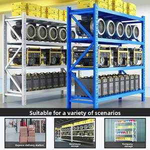Étagères de stockage d'entrepôt en acier sans boulons réglables, protection contre la corrosion, finition peinte en poudre, étagères empilables sans boulons - Product Image 4
