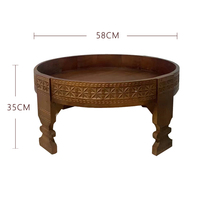 Table basse de rangement INNOVA personnalisable, style marocain moderne, faite à la main, durable, en bois massif blanc rustique, pour la maison
