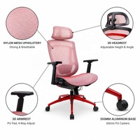 Chaise de bureau de direction ergonomique de luxe en maille, base en alliage d'aluminium, vérin à gaz classe 4, support lombaire réglable, design moderne, pour salle à manger