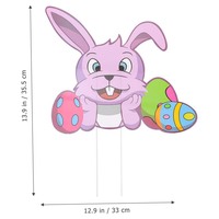 Boutures de jardin de pâques Happy Welcome Décorations de signe de cour en plastique Fête en plein air Signes de maison Bunny Insert Card Chick Hollow Board