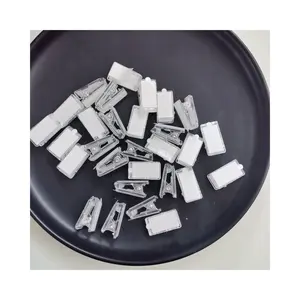 100Pcs Clear Transparent Double Sided Self-Adhesive Clips Small Hanging Spring Clips For Photo Paper Hanger Home Office Supplier