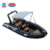 Bateau pneumatique rigide Zhenbo Marine 480 Hypalon Rib en fibre de verre, bateau de pêche haute vitesse pour usage familial en eaux océaniques (8 personnes)
