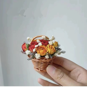 O-061 Offre Spéciale mariage décor à la maison Mini panier de <span class=keywords><strong>fleurs</strong></span> conservées <span class=keywords><strong>Bouquet</strong></span> de <span class=keywords><strong>fleurs</strong></span> <span class=keywords><strong>séchées</strong></span> et de plantes - Product Image 2
