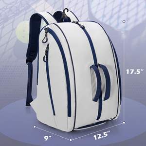Sac de pickleball imperméable et tendance, pouvant contenir 4 raquettes, sac <span class=keywords><strong>à</strong></span> dos avec poche pour ordinateur portable, compartiment pour chaussures, crochet pour clôture et dos souple - Product Image 2