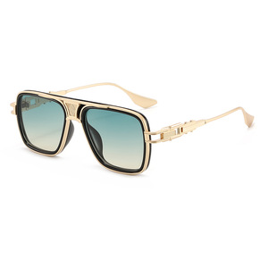 Lunettes de soleil SPUKA HR5660 de luxe rétro à double pont en alliage, verres dégradés 2026, protection UV400, logo personnalisé - Product Image 2