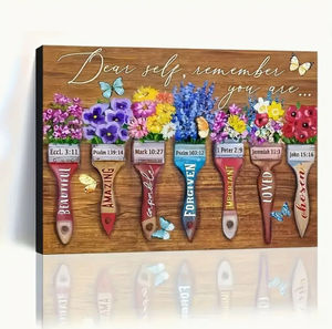 Pintura en lienzo de mariposa Dear Yourself Remember You Floral Print Wall Art Print Sala de estar Dormitorio Decoración de pared Arte - Product Image 1