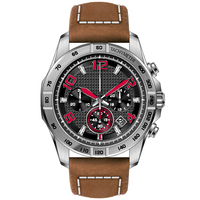 Orologio da Polso Sportivo da Uomo in Vera Pelle Italiana e Acciaio Inossidabile 316L, Cronografo OEM 10atm U3044
