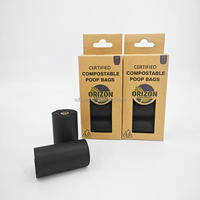 Sacs à déjections canines compostables en amidon de maïs PBAT, biodégradables et durables, pour les promenades en extérieur