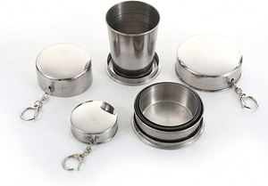 Taza Plegable Portátil de Acero Inoxidable para Beber Agua, con Llavero, para Viajes, Camping, Taza Telescópica de Metal para Actividades al Aire Libre - Product Image 2