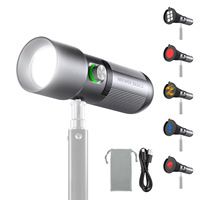Lampe de modélisation FL10 10W pour studio photo, réglage couleur chaud/froid, lumière de fond pour selfie et diffusion en direct, 4 couleurs, 20 gels