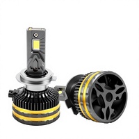Phare LED de voiture H4/H7 à double tube en cuivre, haute puissance 100W N13, modification, lumière forte, ampoule à lumière blanche haute luminosité 12V OLIVER