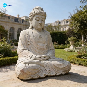 <span class=keywords><strong>Statue</strong></span> di <span class=keywords><strong>Buddha</strong></span> Meditante in Marmo Bianco a Grandezza Naturale, Scultura Religiosa in Pietra Intagliata a Mano per Decorazione di Giardini e Parchi - Product Image 5