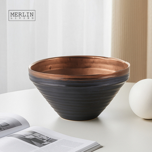 Maceta de cerámica esmaltada de Metal de lujo moderna <span class=keywords><strong>Merlin</strong></span> Living para decoración de jardín y jardineras para jardinería - Product Image 6
