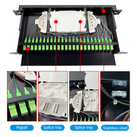 SC/UPC Full Load dengan Pigtail 12 24 48 96 Core ODF Patch Panel Kotak Terminasi Serat Optik