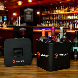 Cubo de Hielo para Champán de Plástico de Gran Capacidad para Fiestas al Aire Libre, Cubo de Hielo Comercial de Doble Pared Aislado <span class=keywords><strong>con</strong></span> <span class=keywords><strong>Tapa</strong></span> - Product Image 1