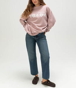 Pull-over en coton à col rond surdimensionné pour femme, streetwear, personnalisé par le fabricant, haute qualité, grande taille, brodé et sérigraphié - Product Image 4