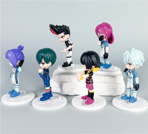 Usine 6 pc/ensemble 9.5cm Isagi Yoichi Bachira Meguru Anime figurine en plastique jouet mignon bleu <span class=keywords><strong>Prison</strong></span> figurine voiture ornement - Product Image 6