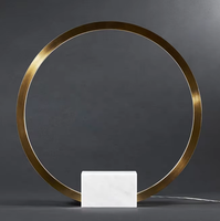 Lampe de table en métal doré avec base en marbre, éclairage de luxe pour la maison JY6149